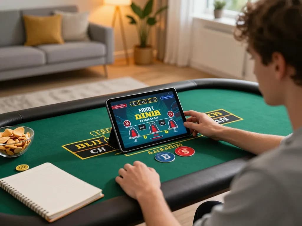 Engaging in online gaming on Trang chủ GA88 with exciting baccarat gameplay at home.