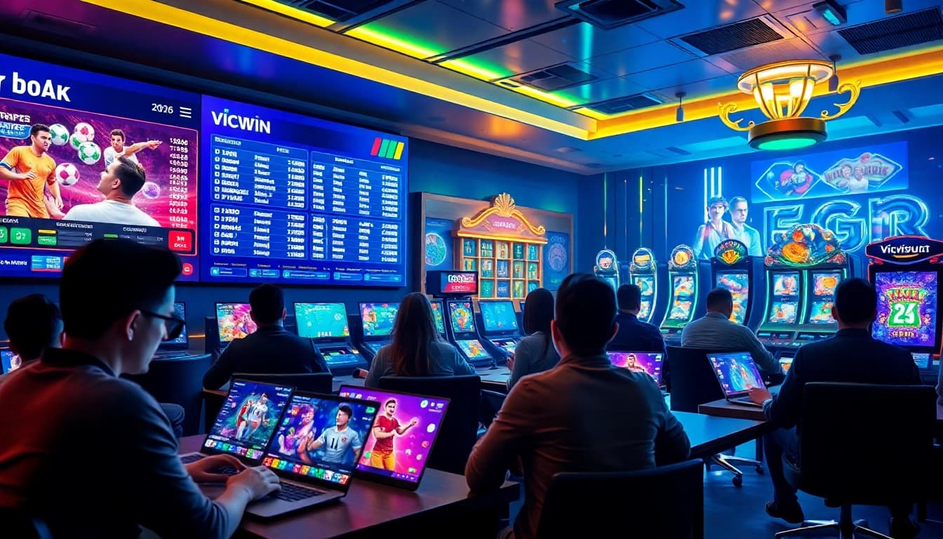Exciting online gaming environment showcasing Vicwin platform with diverse betting options and vibrant digital interface.