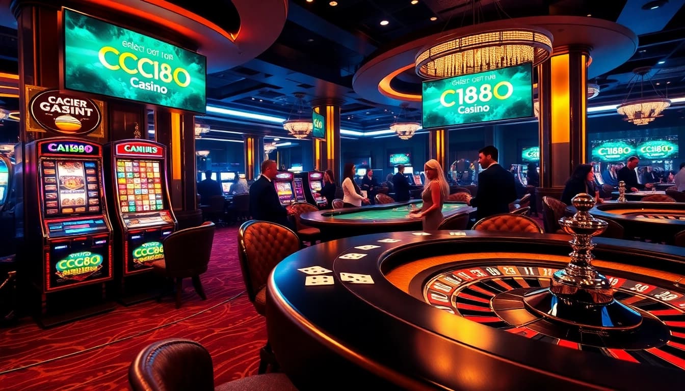 C168 casino experience showcasing exciting poker gameplay and vibrant slot machines.