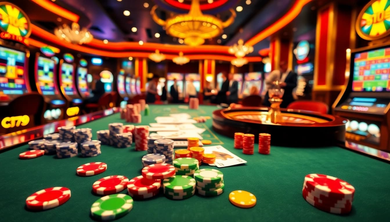 Experience the thrilling gameplay at fun79's vibrant casino environment filled with excitement.
