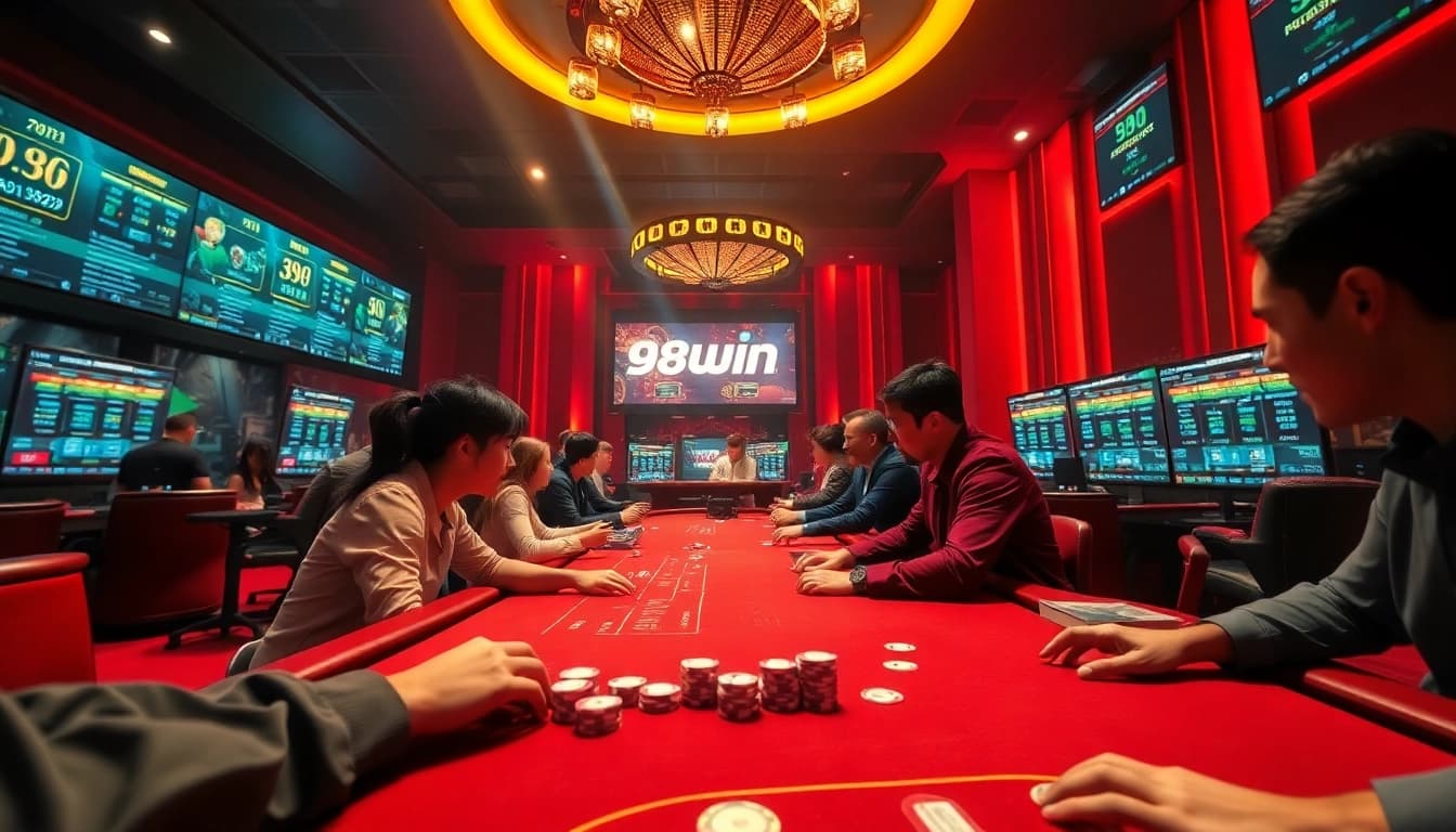 Engaging online casino gaming scene showcasing 98win's vibrant atmosphere and classic games.