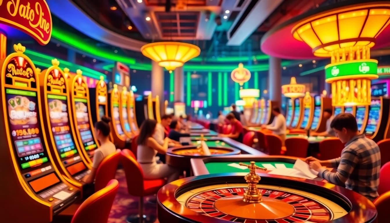 Experience high-energy gambling action at https://123b.ing/ with vibrant slot machines and a lively casino atmosphere.