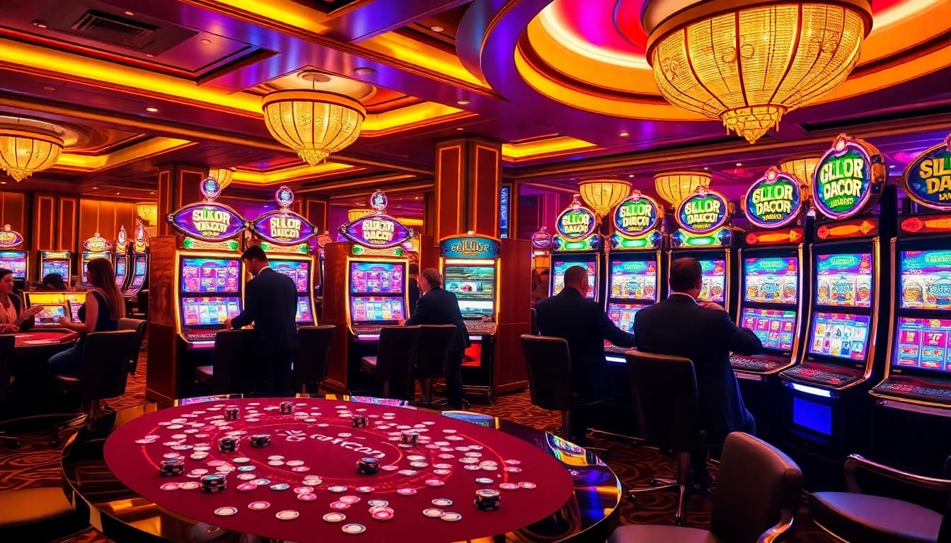 Experience the thrill of Slot Gacor at a luxurious casino with engaging machines and eager players.