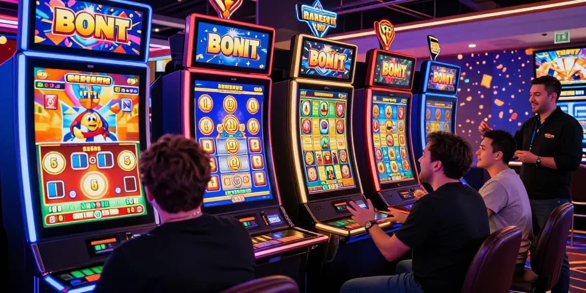 Players experiencing thrilling bonus buy slots in a vibrant online casino setting, showcasing excitement and engaging gameplay.