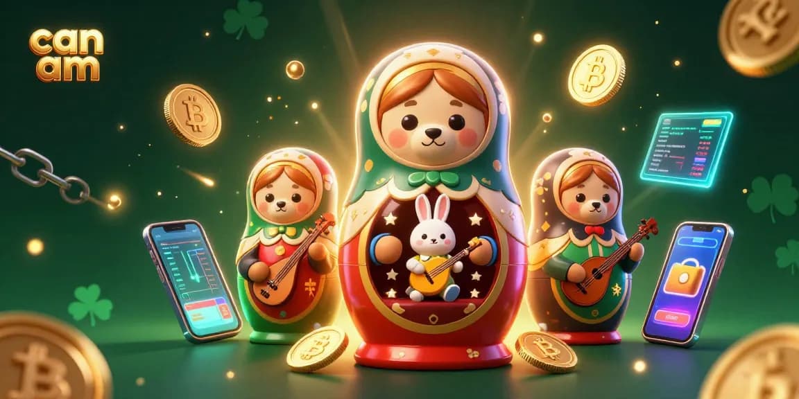 Engage with can am vehicles through a vibrant 3D casino scene featuring festive characters.