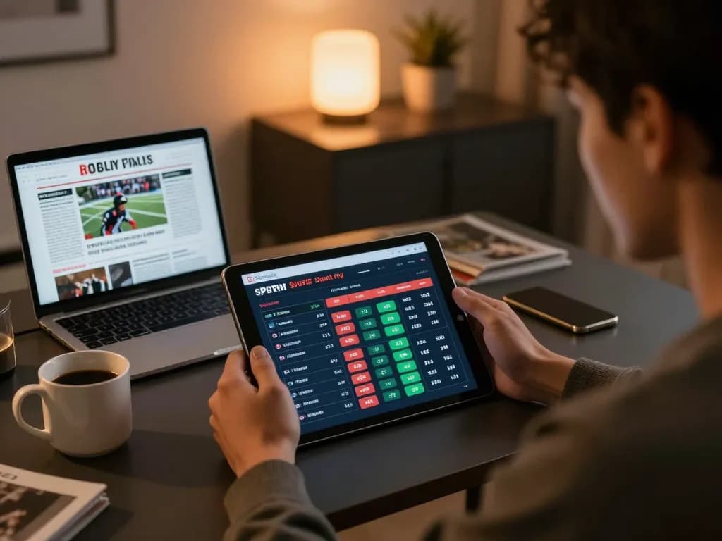 Siti di scommesse inglesi showcased in an engaging online sports betting setup with warm lighting