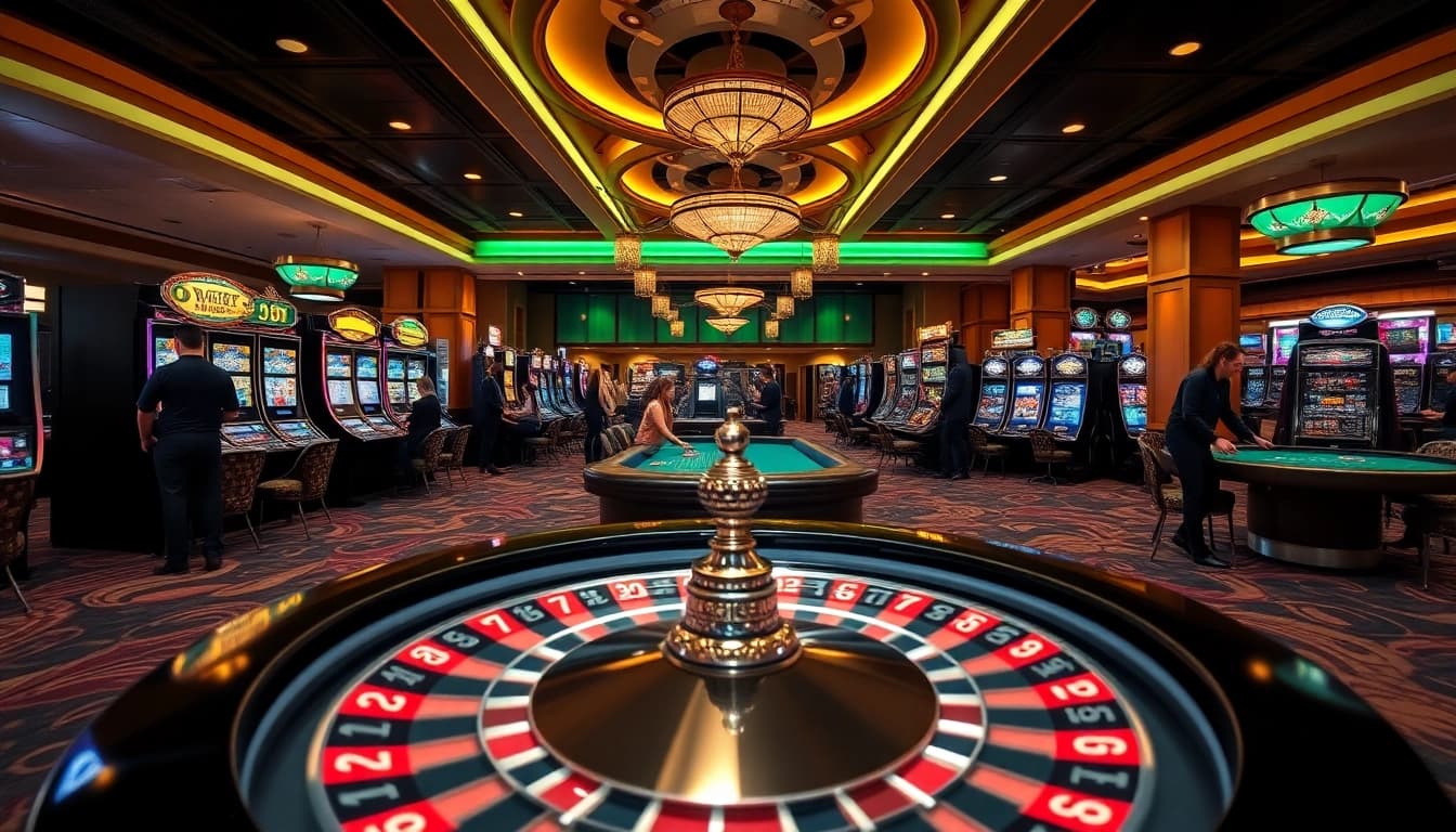 Experience thrilling casino gaming action in SODO with vibrant tables and exciting slots.