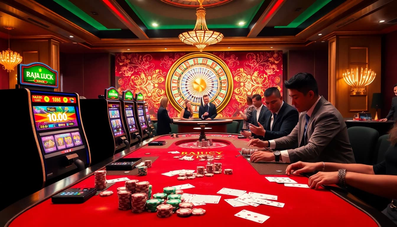 Experience high-stakes excitement at Raja Luck casino with vibrant gaming visuals.