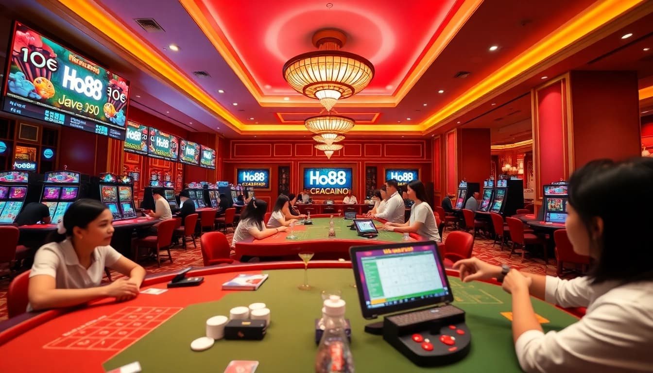 Experience Ho88, a vibrant online casino with live gaming tables and engaging dealers in a warm and welcoming atmosphere.
