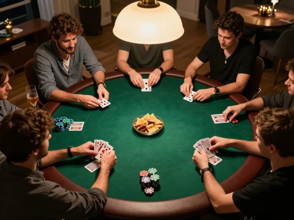 Engage in strategic poker gameplay at SC88, featuring vibrant chips and friends enjoying a social atmosphere.