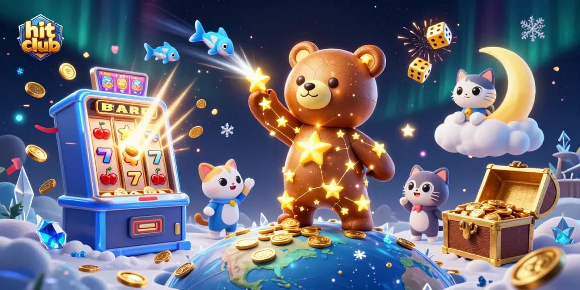 Experience the thrill of hit club with a vibrant 3D illustration showcasing jackpot excitement and gaming fun.