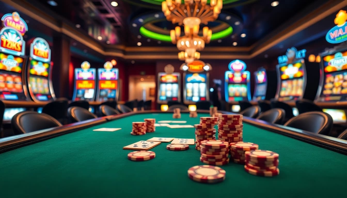 Experience the thrill of gambling at THABET's luxurious casino with vibrant games and elegant surroundings.