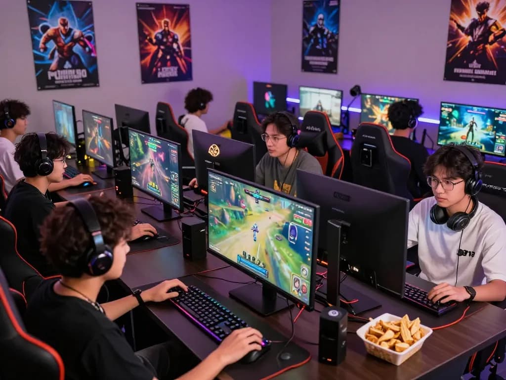 Engaged gamers enjoying a thrilling experience on https://789p.gg/ in a vibrant gaming lounge.