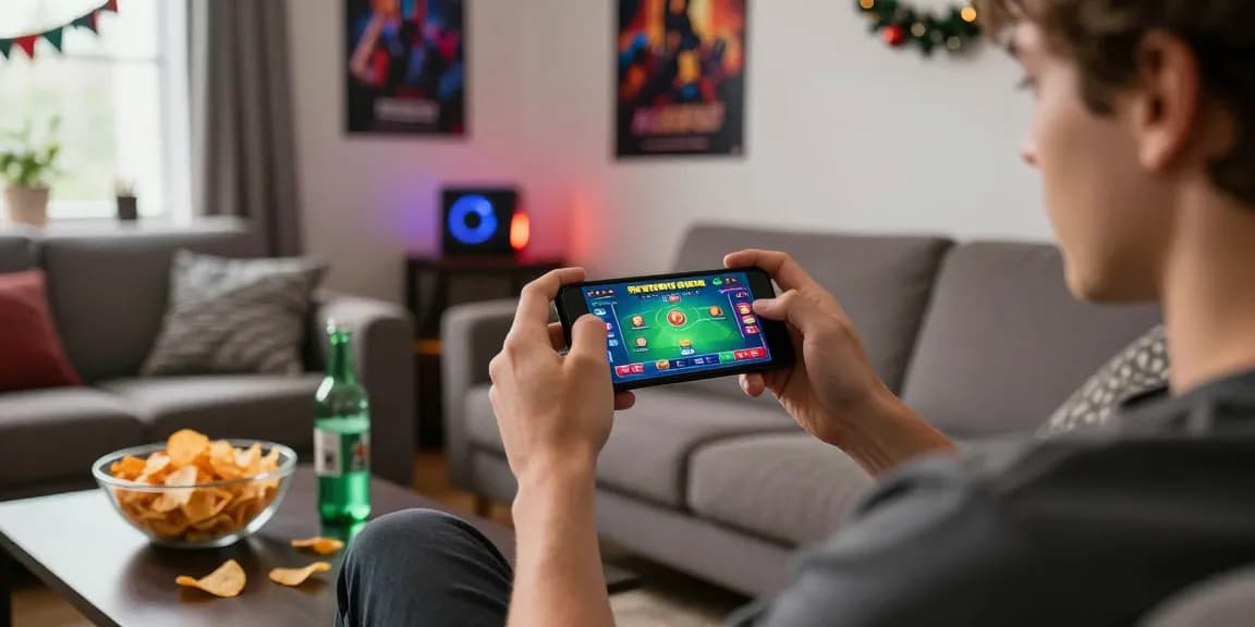 Exciting moment to install app for Teen Patti Boss on a smartphone in a vibrant gaming room.