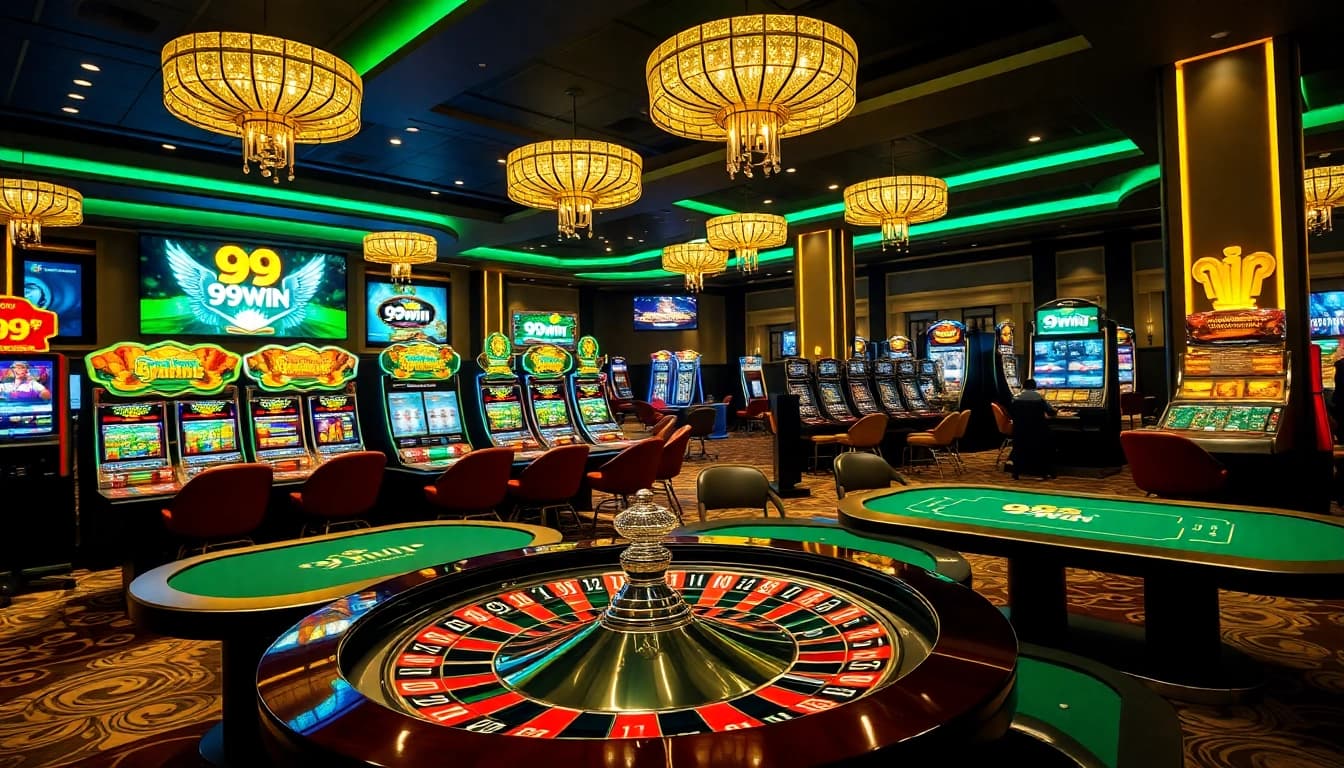 Experience high-stakes gaming at 99win with modern casino tables and vibrant slots.