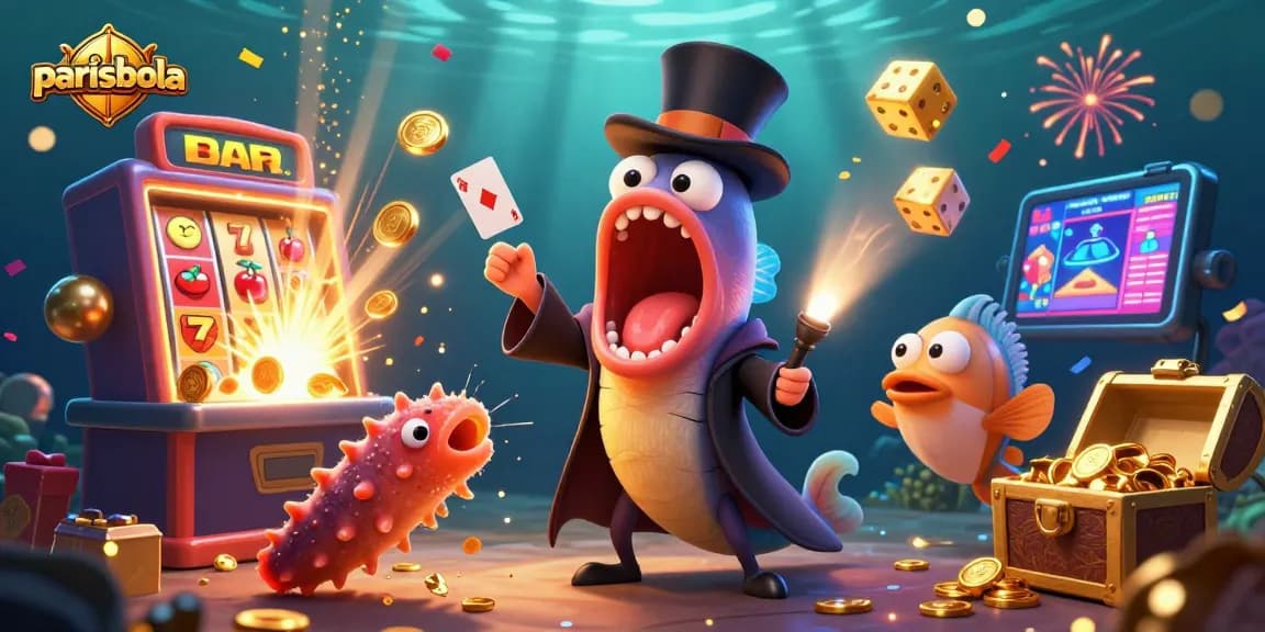 Experience thrilling wins with parisbola in a vibrant underwater casino scene filled with excitement.