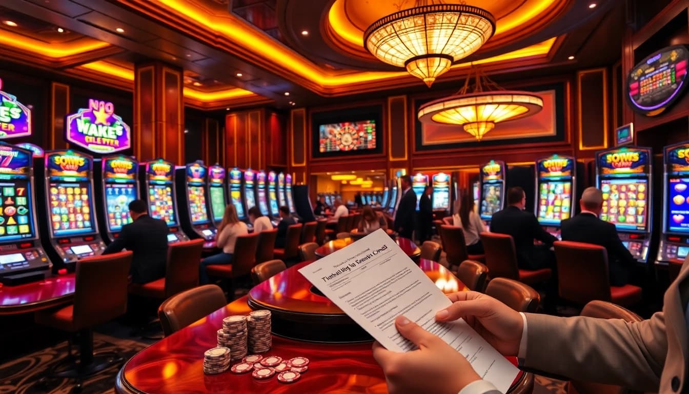 Excited players experiencing the thrill of slot gacor wins in a luxurious casino setting.