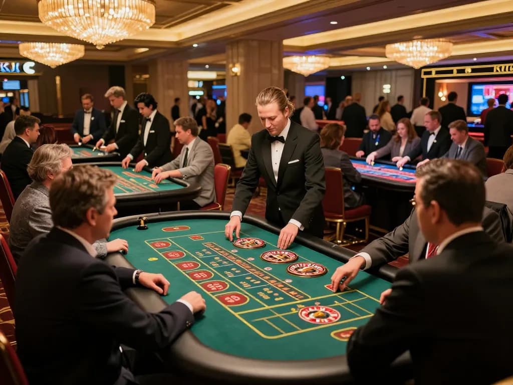 Players interacting at roulette tables in a vibrant KJC casino atmosphere with engaging gameplay.