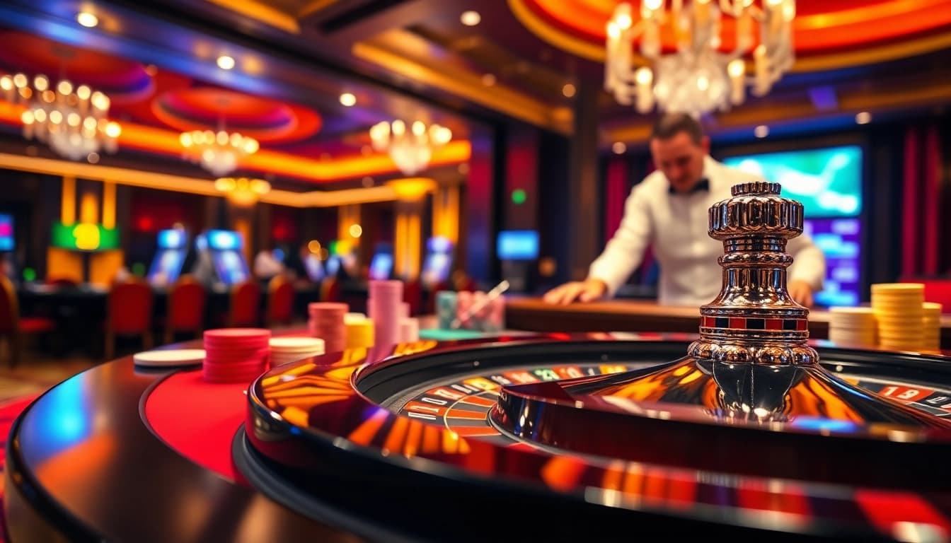 Experience the excitement at AT99娛樂城 with a high-stakes roulette game and vibrant casino atmosphere.