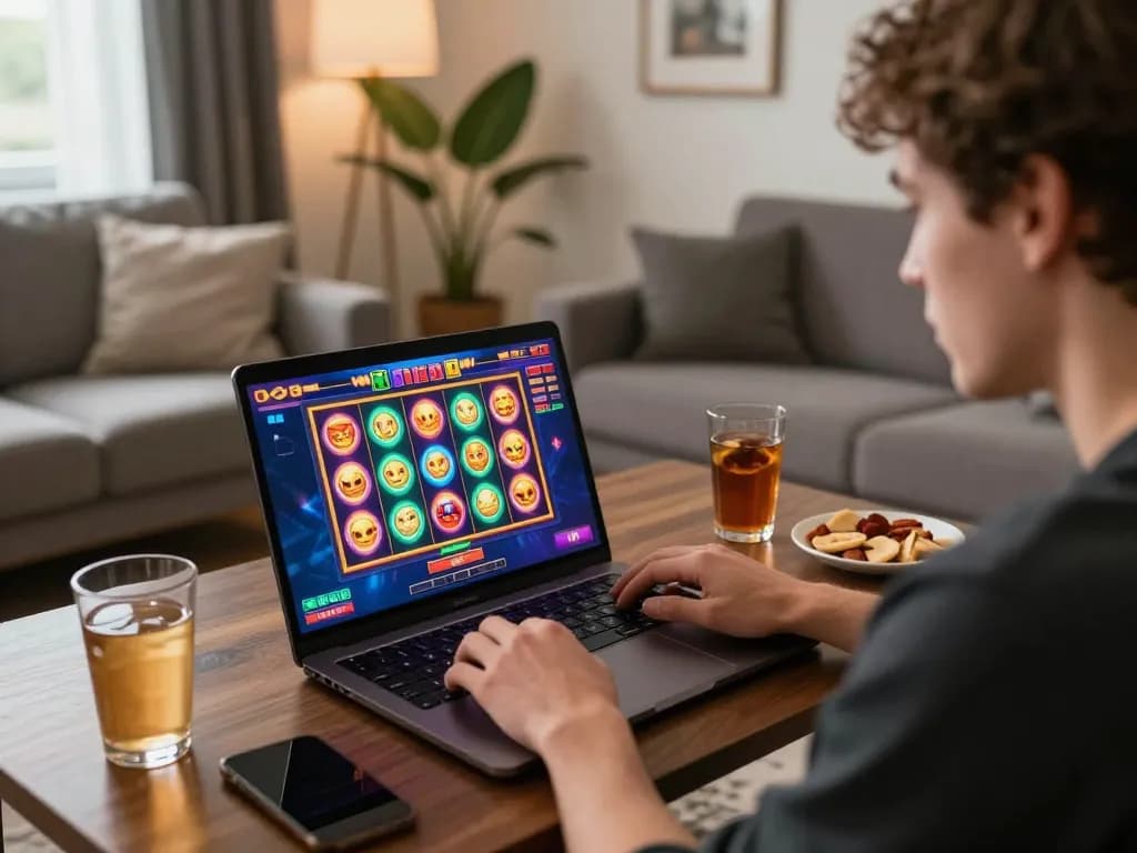 Player enjoying a thrilling slot game on LV88, showcasing a colorful gaming interface.