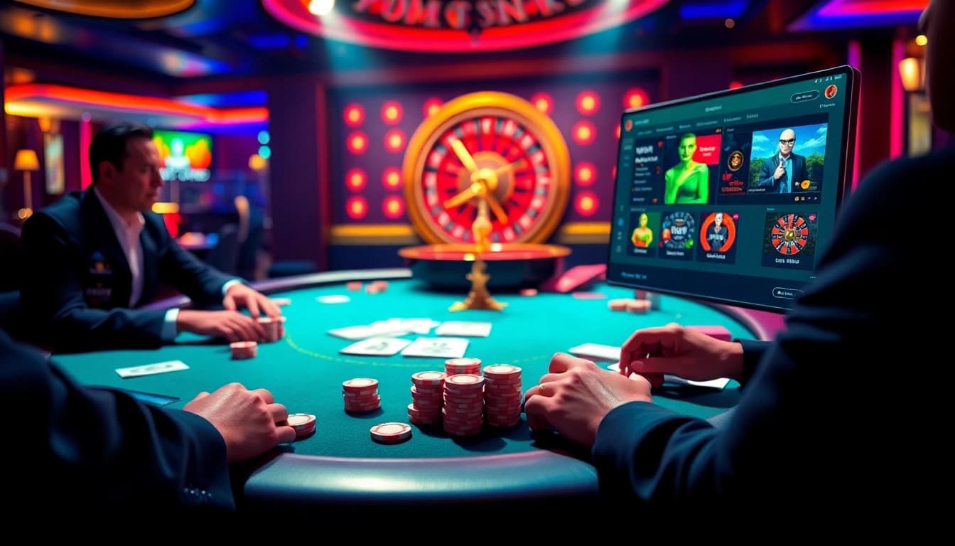 Experience the excitement of gambling at go999.in.net with a vibrant poker table scene.