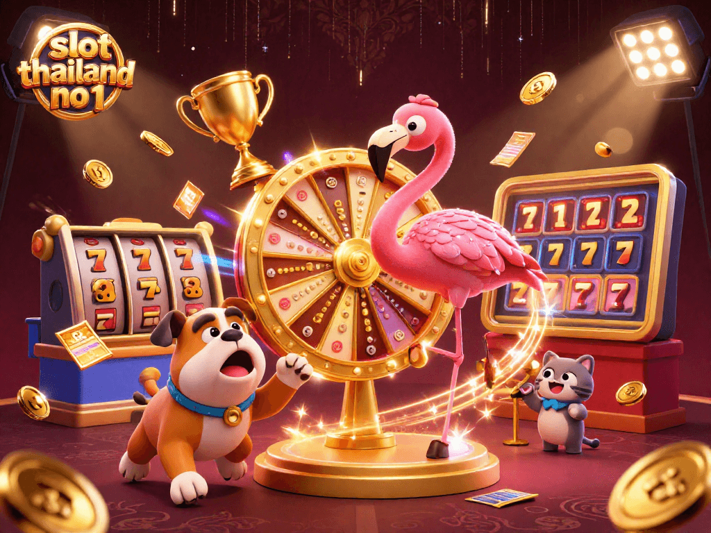 Experience thrilling gameplay with "slot thailand no 1" as characters showcase a vibrant casino scene.