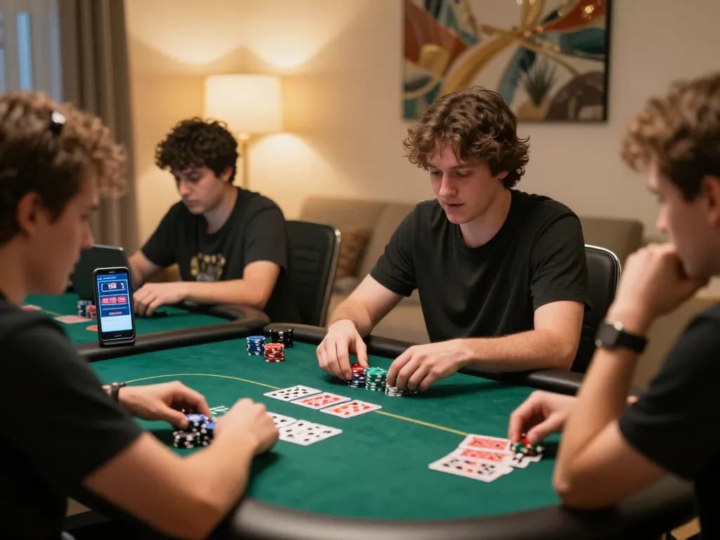 Engaged player feeling the thrill of dash88 poker game while strategizing with chips and cards