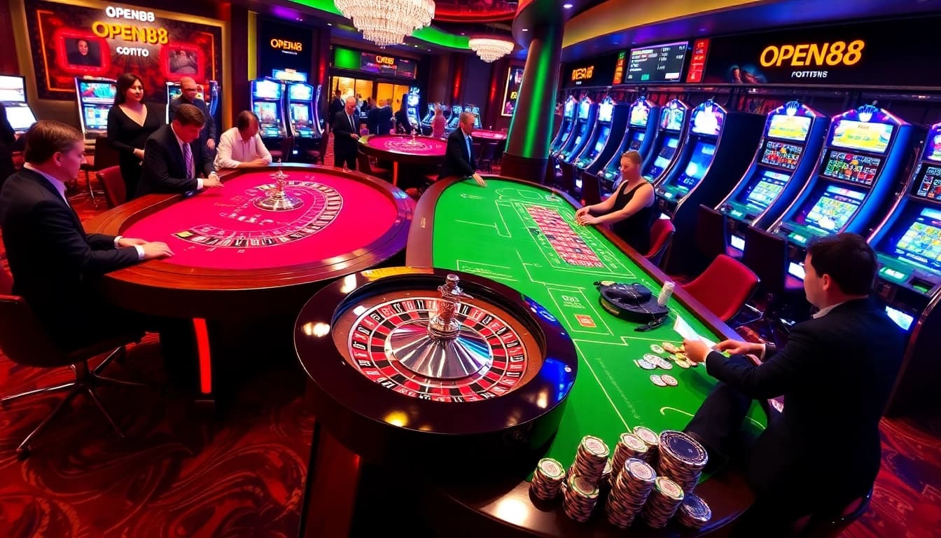 Engaging players at OPEN88 casino tables with exciting gameplay and vibrant atmosphere.