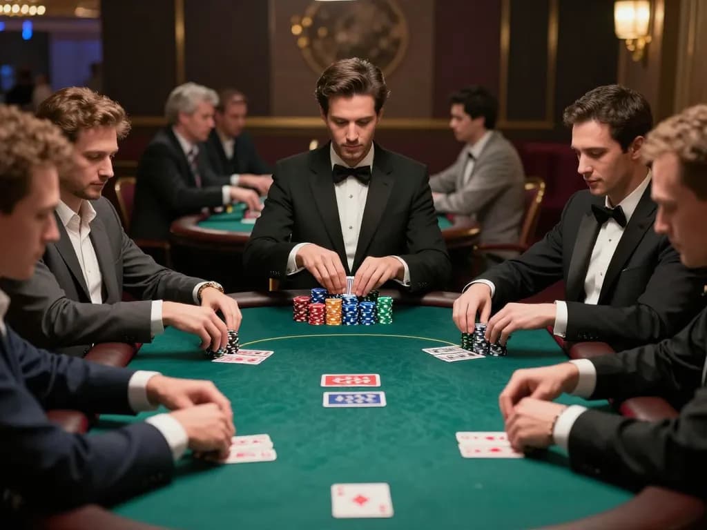 Players engaged in an intense game at 789WIN casino, showcasing strategic poker gameplay.