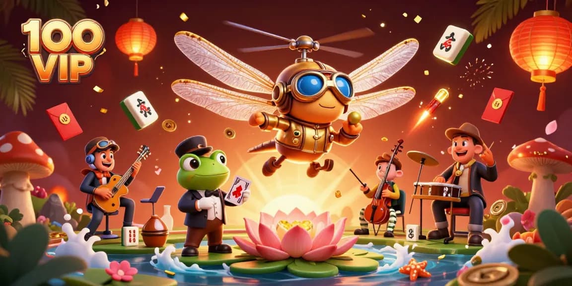Play dynamic games like 100 VIP at an exciting lily pad casino with lively antics.