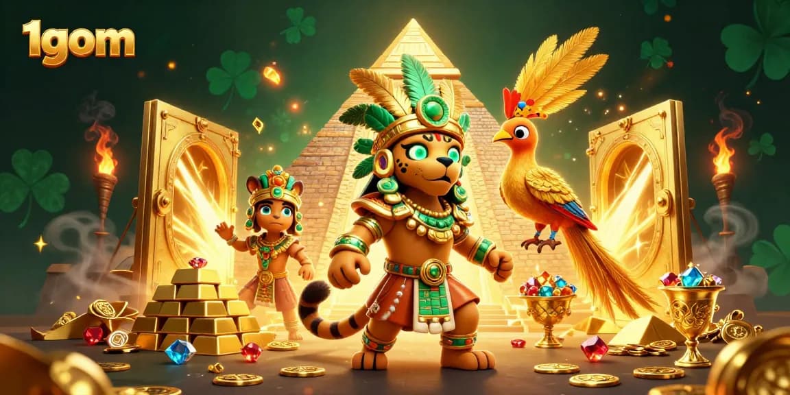 Explore 1gom's dynamic betting experience with 3D treasures and Mayan characters.