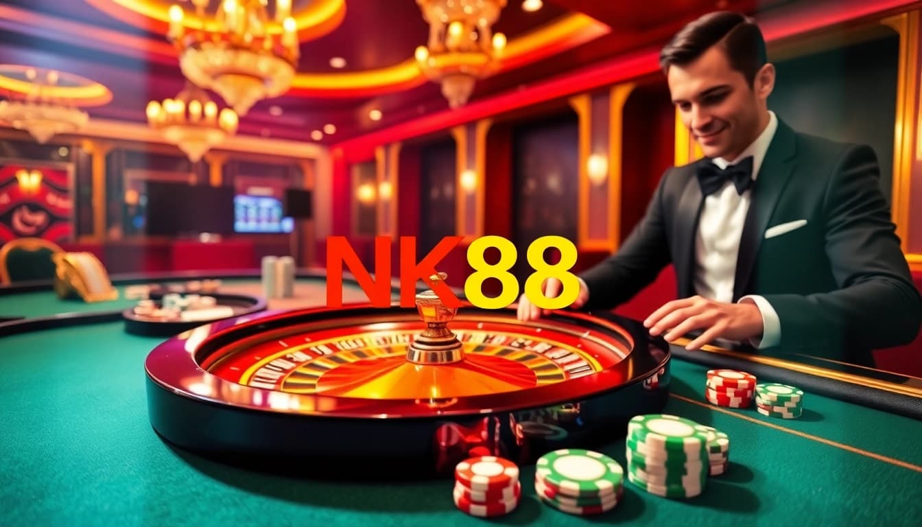 Experience the thrill of playing at NK88 with a luxurious casino game setting.