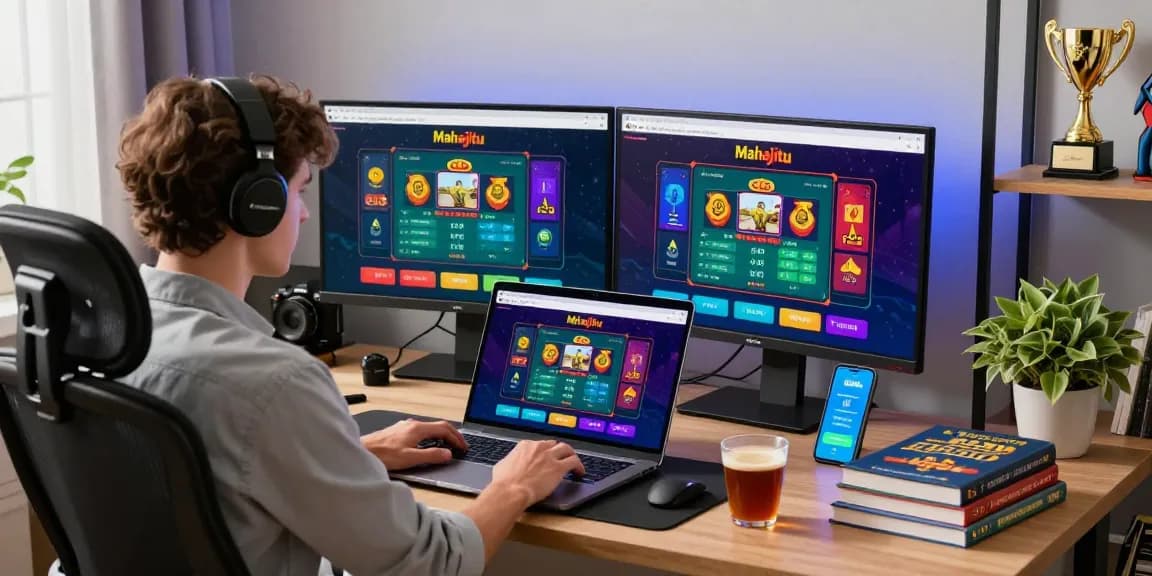 Engaging online gambling scene of a user enjoying Mahajitu games, highlighting vibrant interface.