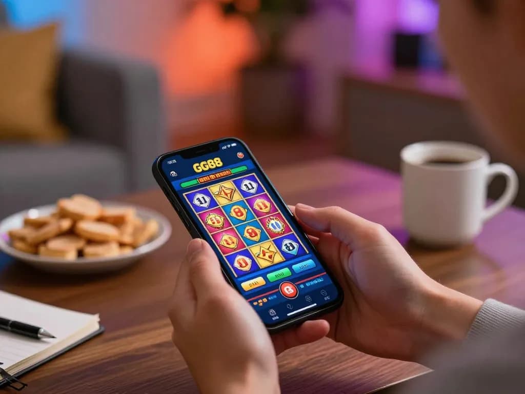 Play GG88's exciting casino games on mobile while enjoying a cozy home atmosphere with snacks.