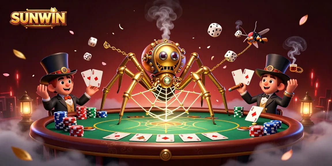 Immerse in exciting gameplay with SUNWIN amidst a dynamic steampunk casino scene.