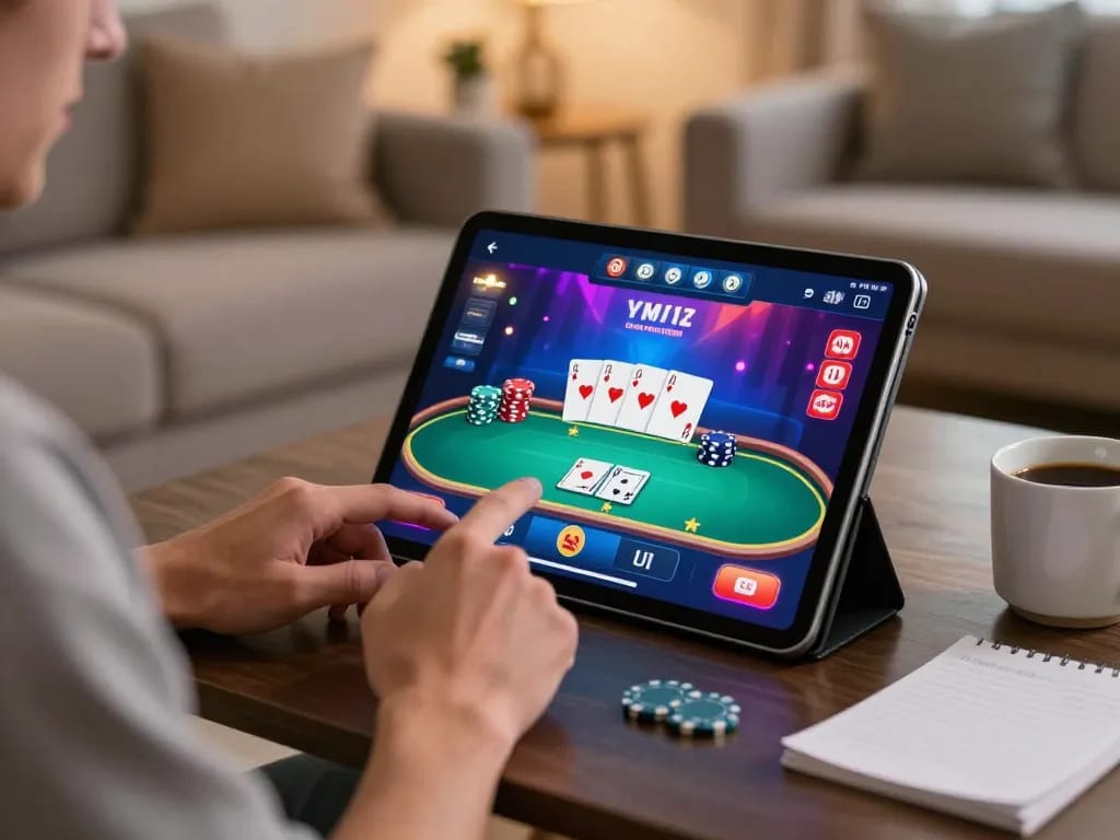Join the excitement at nhà cái fun79, as a player engages in strategic online poker gameplay.