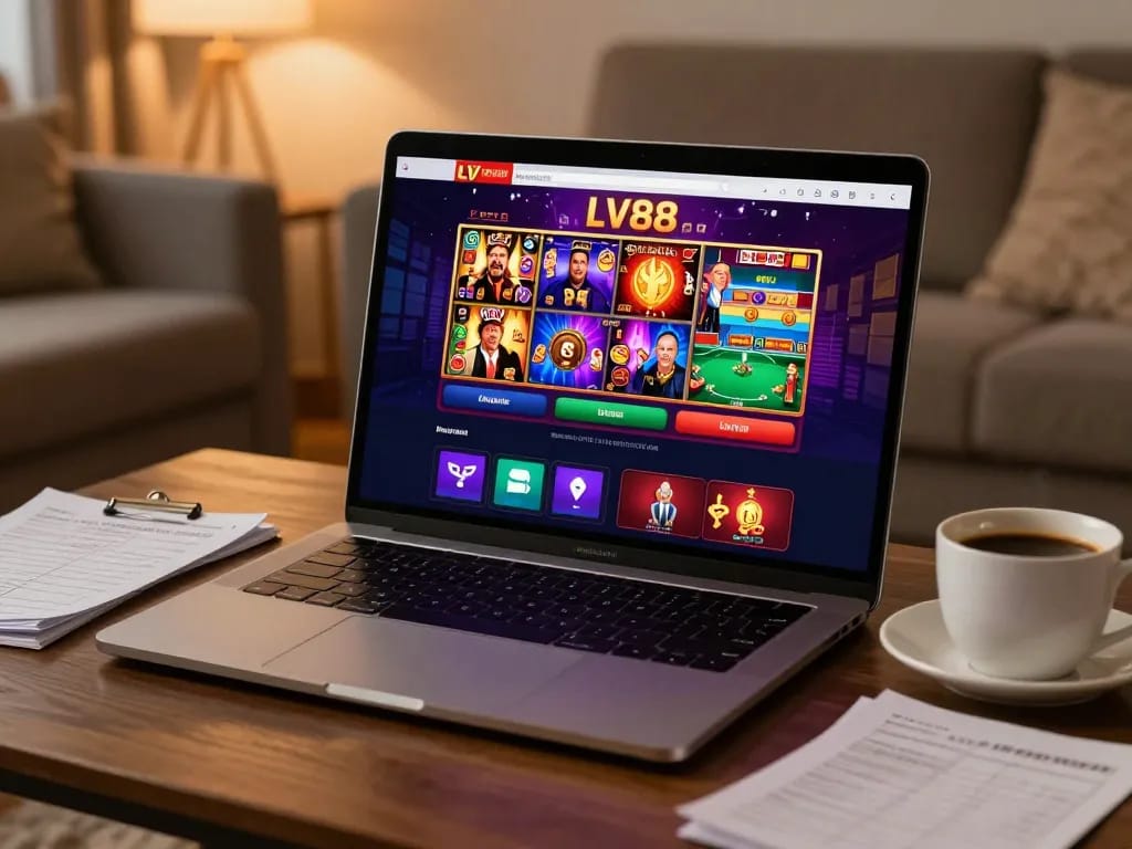 Engaging live dealer game on LV88's online casino interface showcasing vibrant visuals and user-friendly design.