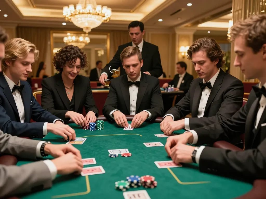 Người chơi tham gia vào trò chơi poker căng thẳng tại sòng bạc LUCK8, thể hiện những nước đi chiến lược và tinh thần đồng đội.