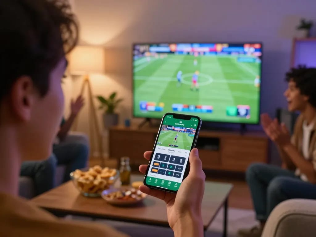 Engaging viewer placing bets in online sports betting app, showcasing ty le keo nha cai in active gameplay.