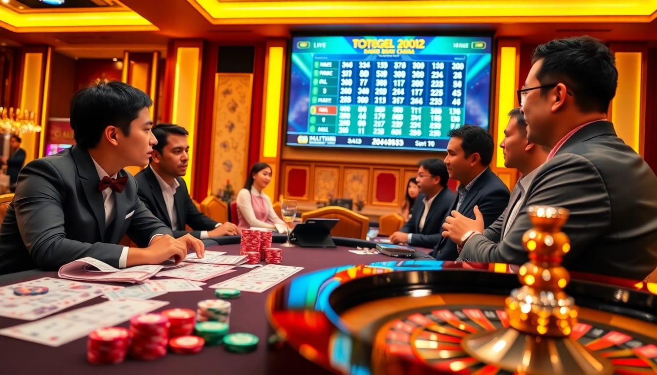 Experience the thrill of togel china as players engage at a vibrant casino game table.