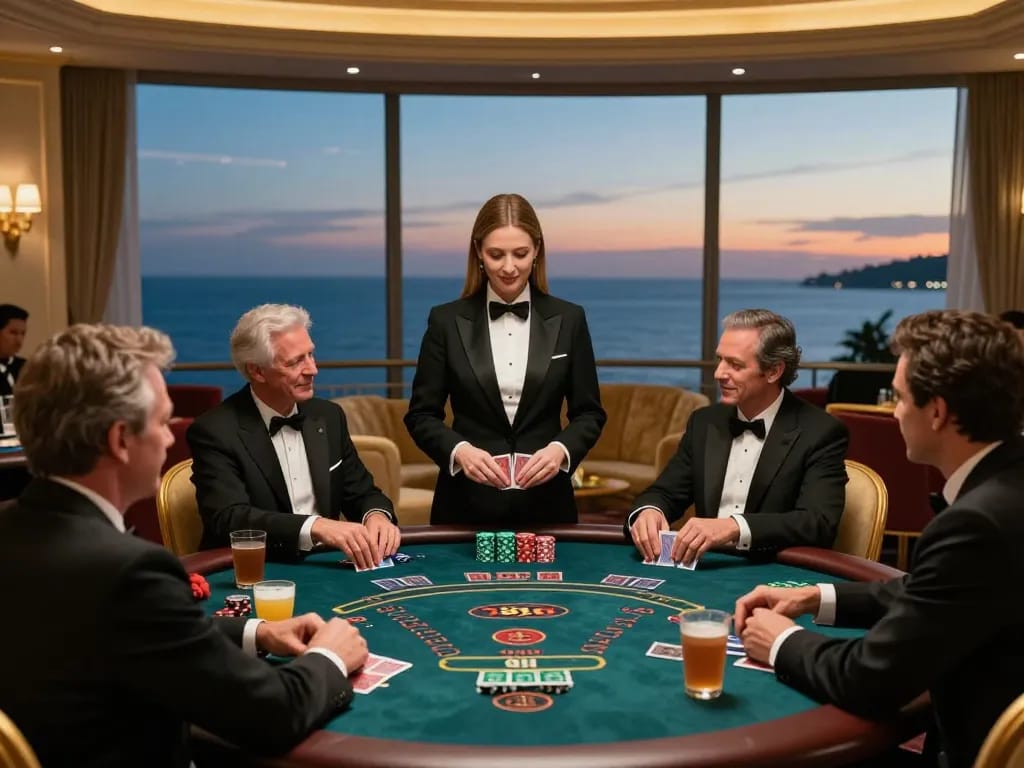 Experience the thrill of winning at 789win with players strategizing at a lively blackjack table.
