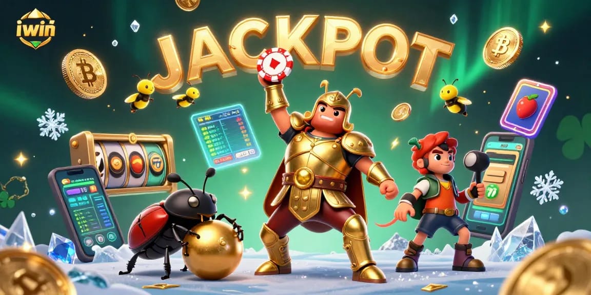 Spin the iwin slots with vibrant characters and golden prizes in an exciting casino atmosphere.