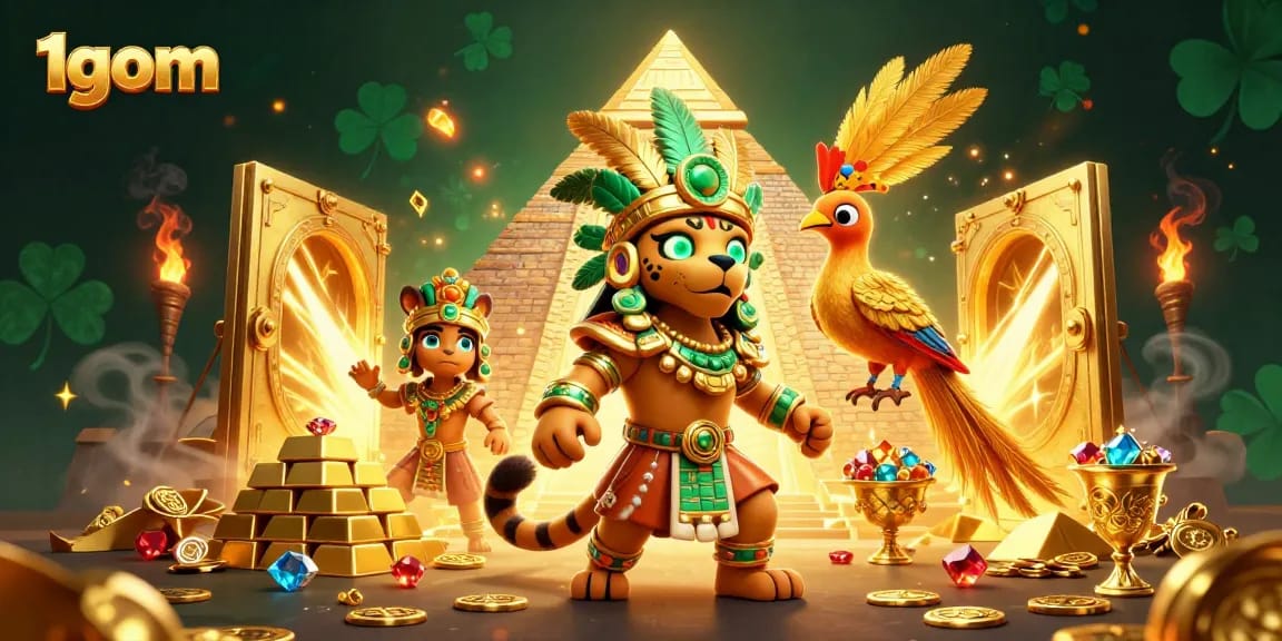 Explore 1gom's dynamic betting experience with 3D treasures and Mayan characters.