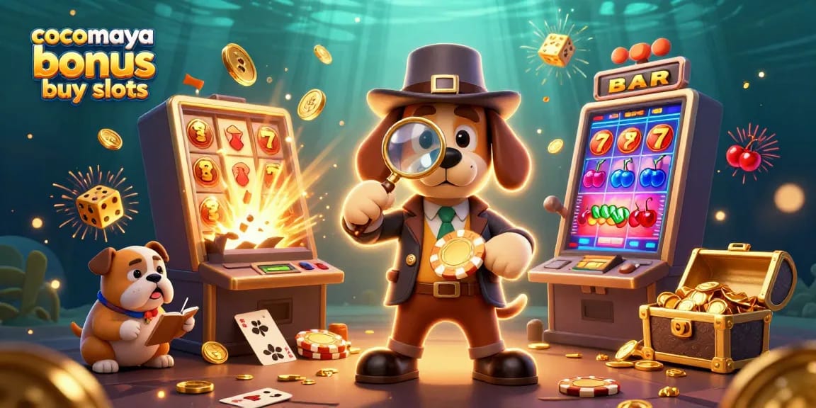 Engage with cocomaya bonus buy slots in this vibrant 3D casino scene featuring exciting game elements and characters.