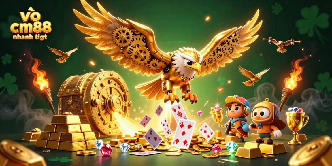 Engage in thrilling gameplay at vào cm88 nhanh nhất with vibrant golden treasures and dynamic casino elements.