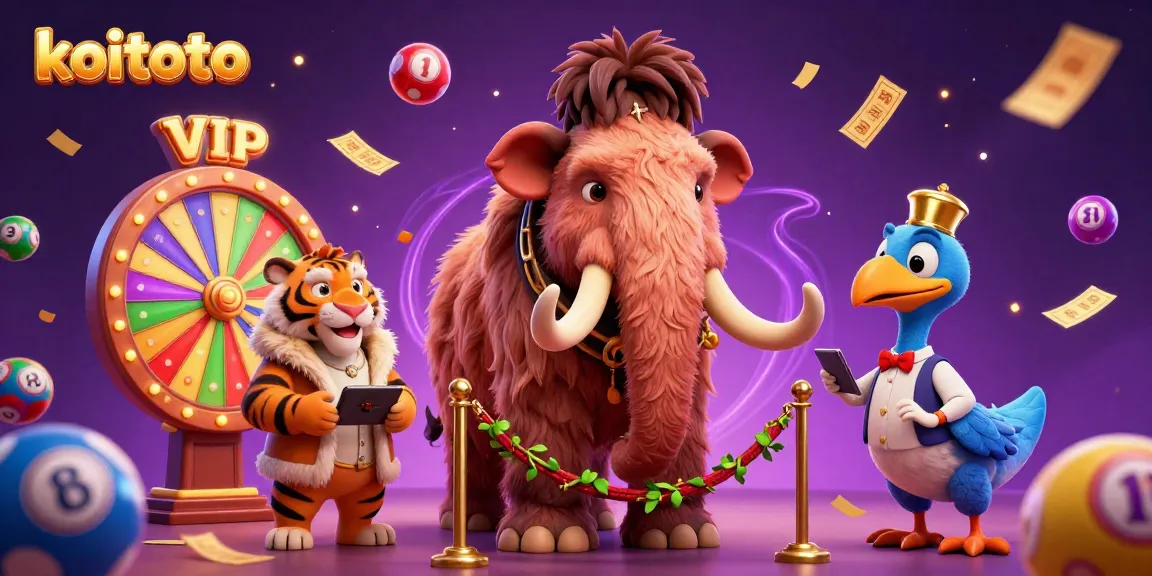Koitoto engages players with a vibrant casino atmosphere featuring a mammoth bouncer and a VIP saber-tooth guest.