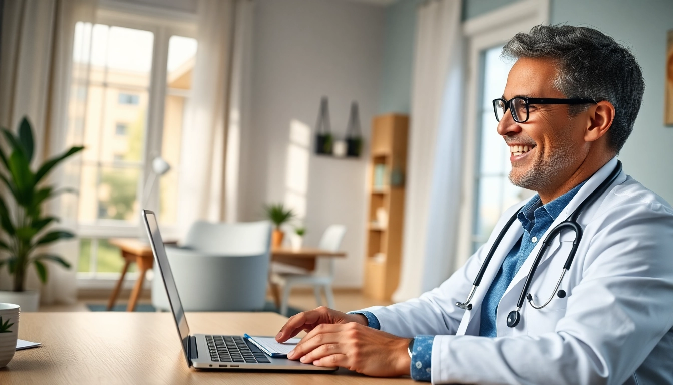 Engage in a chat with a doctor online now through a professional consultation scene.