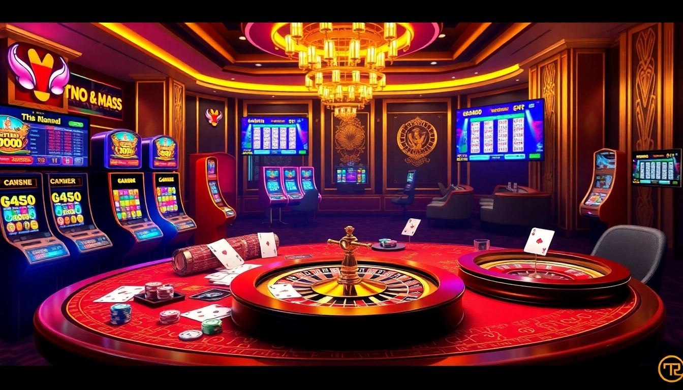 Engaging gaming scene featuring Tool xổ số siêu tốc with roulette, cards, and vibrant casino ambiance.