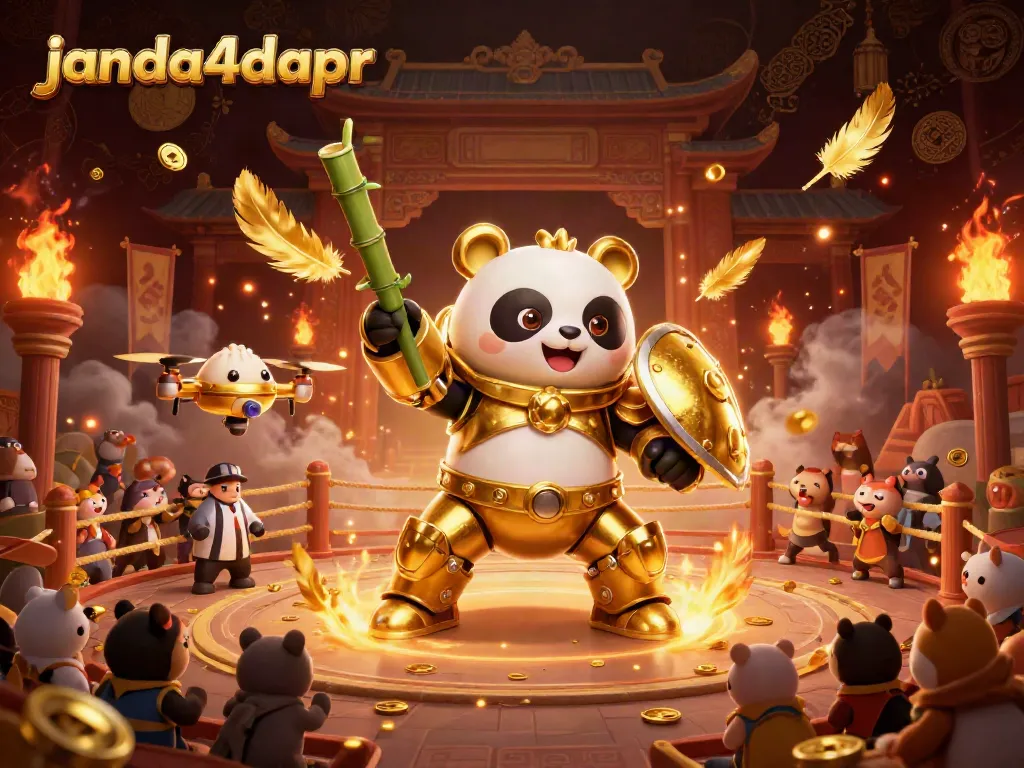 Menghadirkan pengalaman seru di janda4dapr dengan panda emas dan robot bertarung di arena