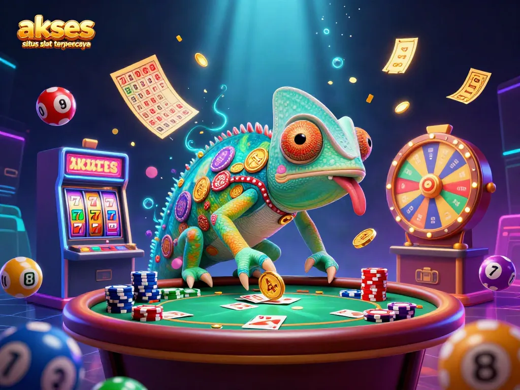 Mengakses situs slot terpercaya dengan chameleon karnaval yang menawan, terinspirasi dari permainan slot yang menarik.
